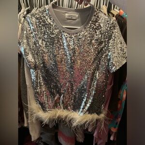 Never worn The Post sequin shirt size small